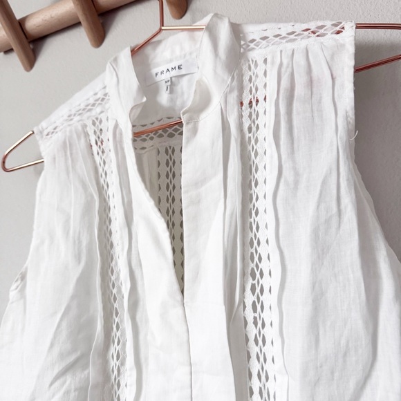 Frame Cali Ramie Lace Inset Sleeveless Top - Picture 5 of 14